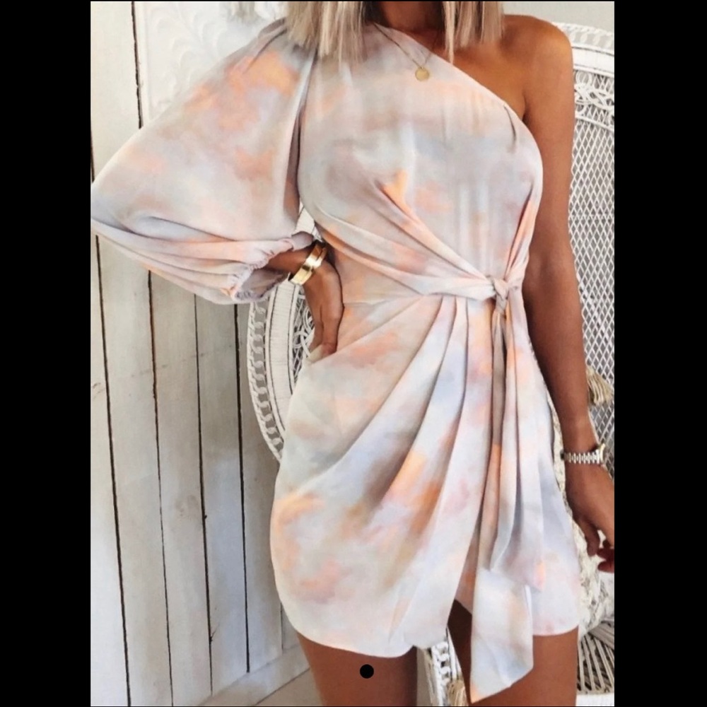 NEW asymmetrical flows tye dye dress
